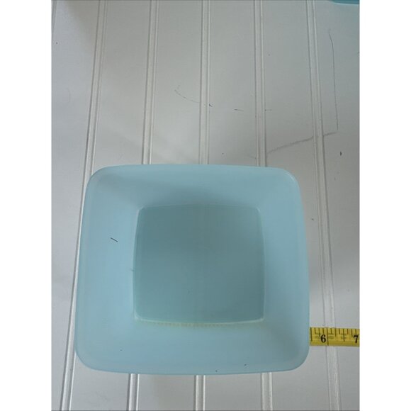 Vintage Tupperware Blue Square Round Freezer Containers 311 with Lids Set of 5 - Picture 2 of 15